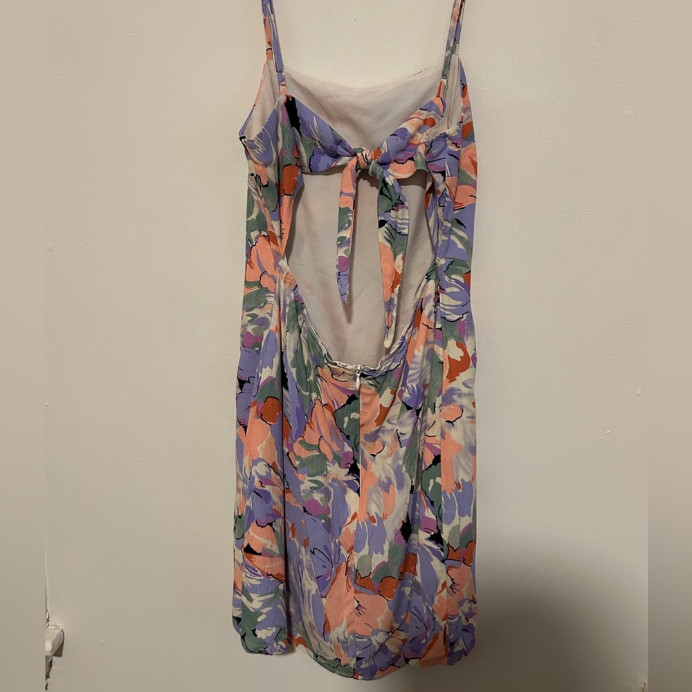 Lulu's Multi Floral Tie Back Midi Dress - Picture 4 of 12